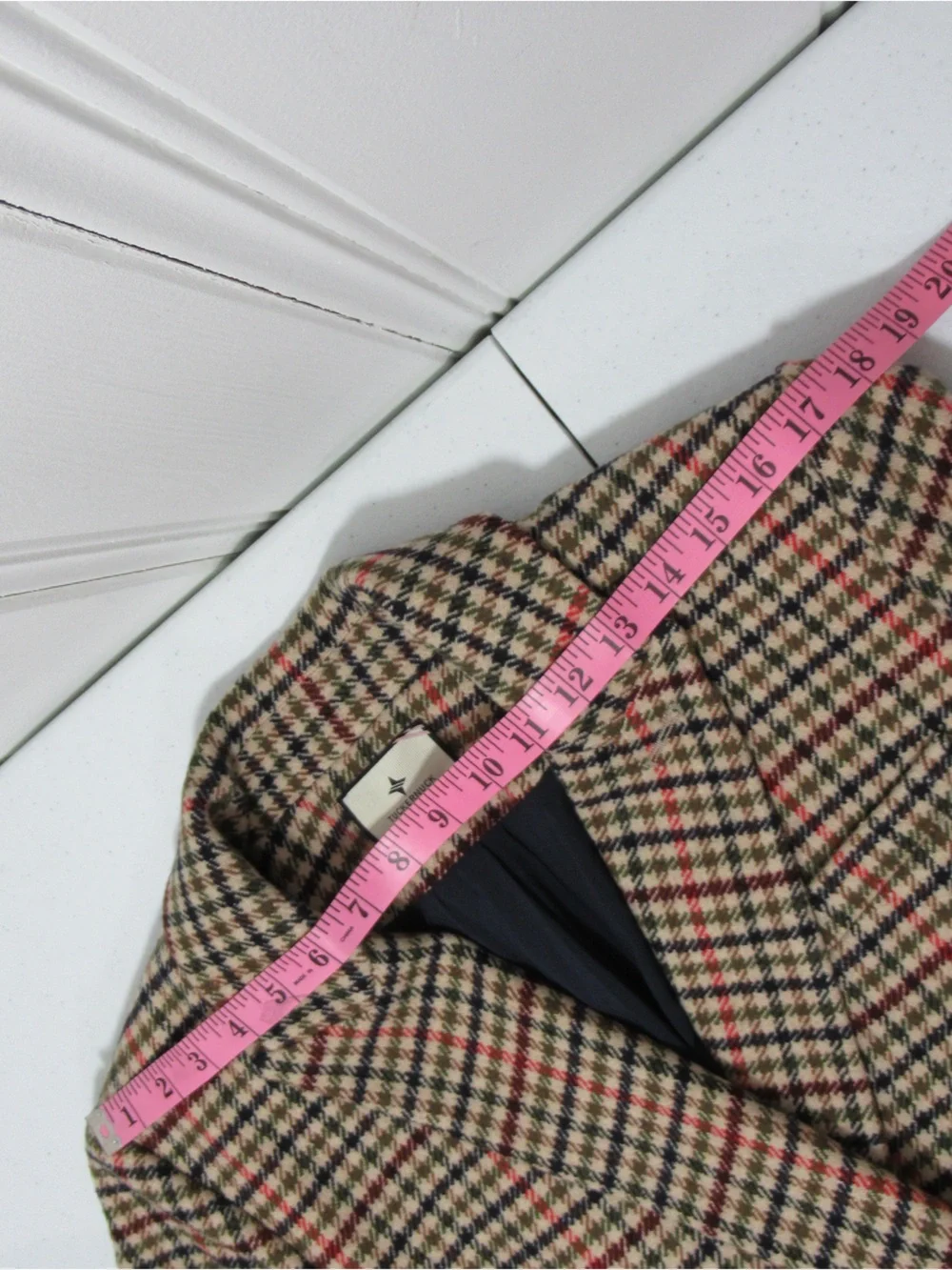 Tuckernuck Diana Wool Blend Blazer in Autumn Check Size Large